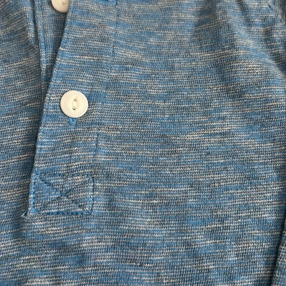 Gap NWT Lot of 2. Heathered Henley Long Sleeve Tees. Green & Light Blue - Picture 2 of 13